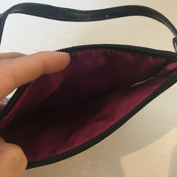 NINE West Wristlet Glitter Sequins Silver Black - Picture 6 of 6